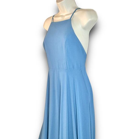 Lulus 'Mythical Kind of Love' Long Blue Maxi Dress Sleeveless Open Back Small - Picture 3 of 9